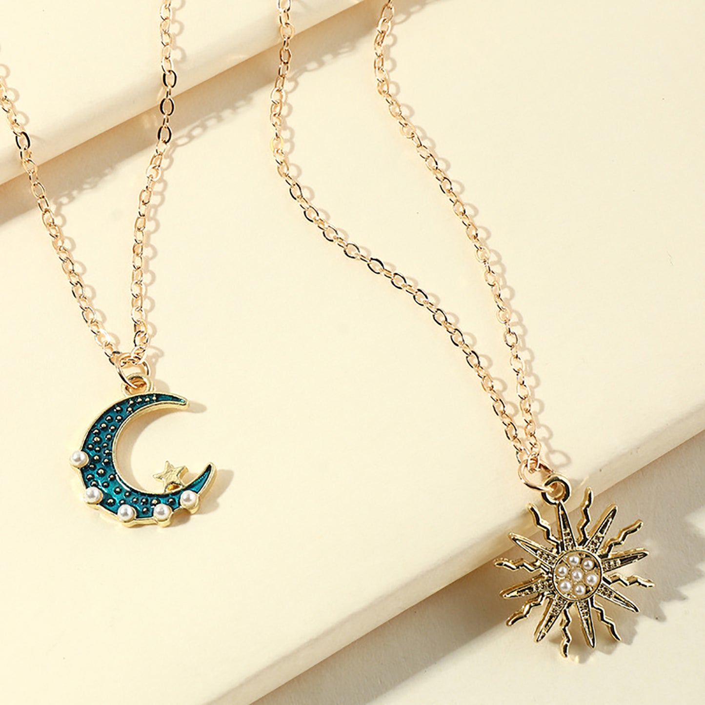 Sun Moon Pendant Necklaces