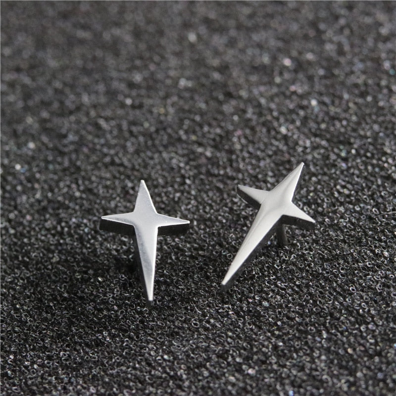 Black Star Ghost Spike Stud Earring