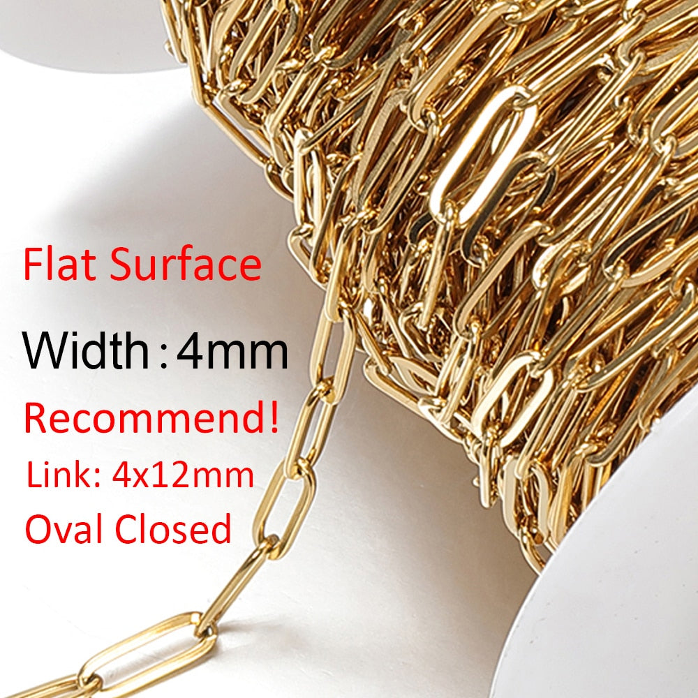 1m Gold Stainless Steel Chain Multi Styles