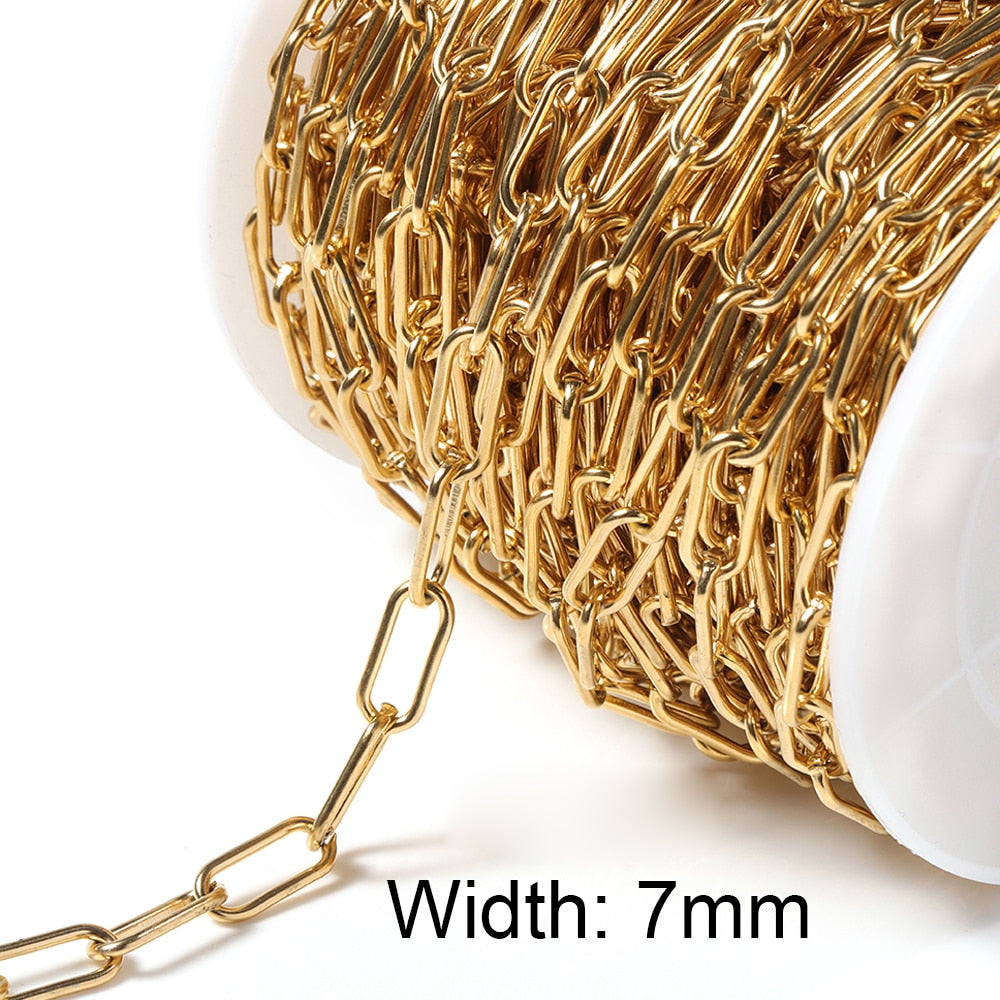 1m Gold Stainless Steel Chain Multi Styles