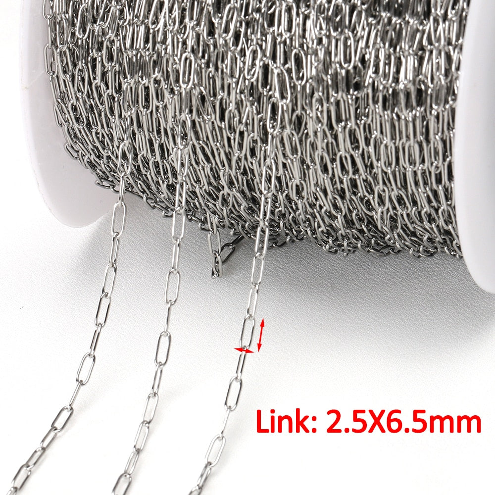 1m Gold Stainless Steel Chain Multi Styles