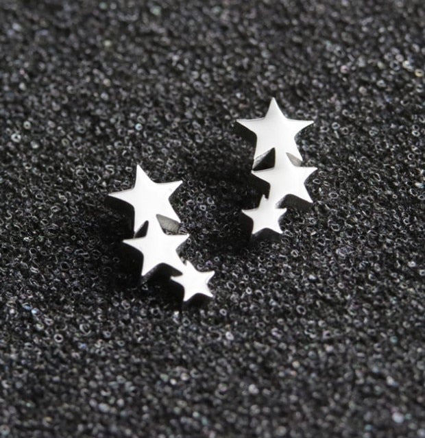 Black Star Ghost Spike Stud Earring