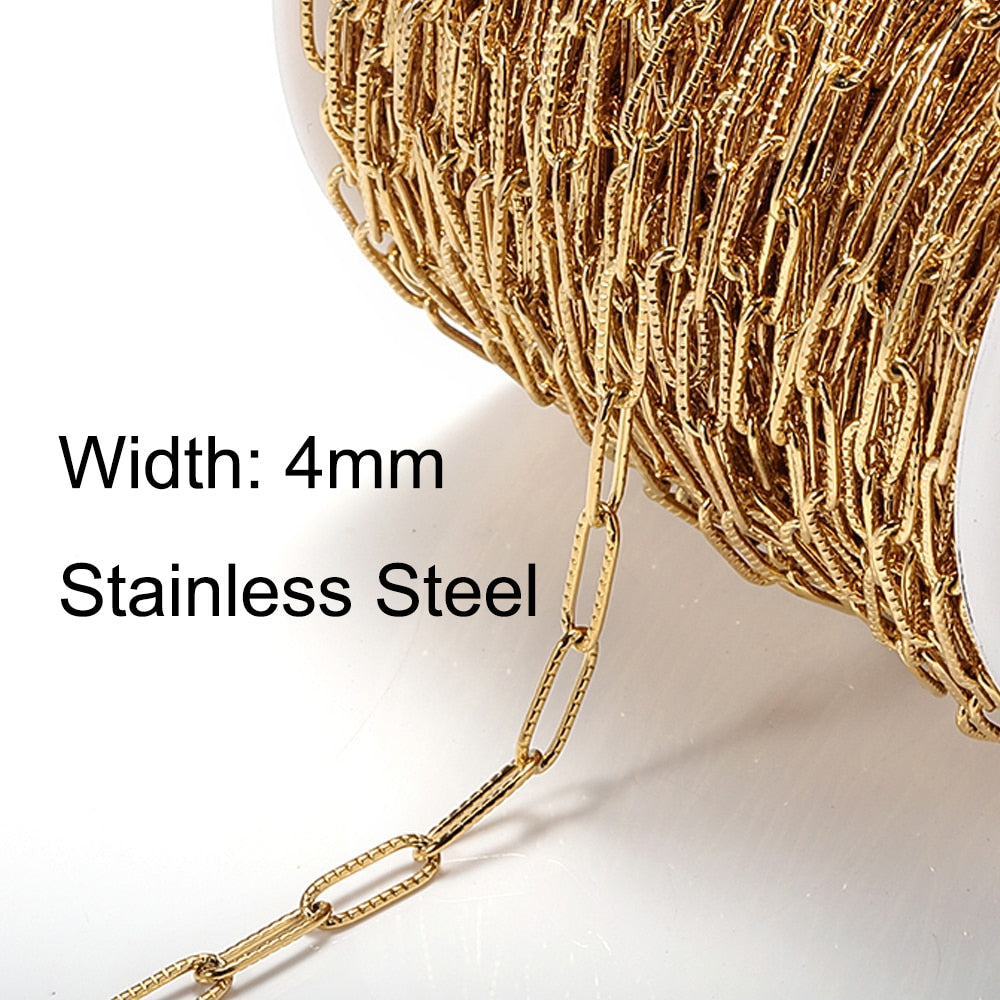 1m Gold Stainless Steel Chain Multi Styles