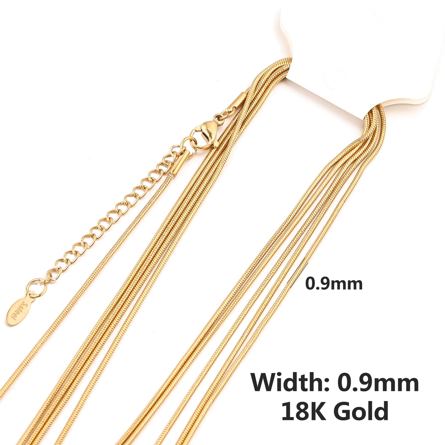 5pcs Wholesale Gold Snake Round Chain