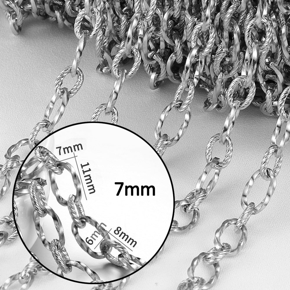 1m Gold Stainless Steel Chain Multi Styles