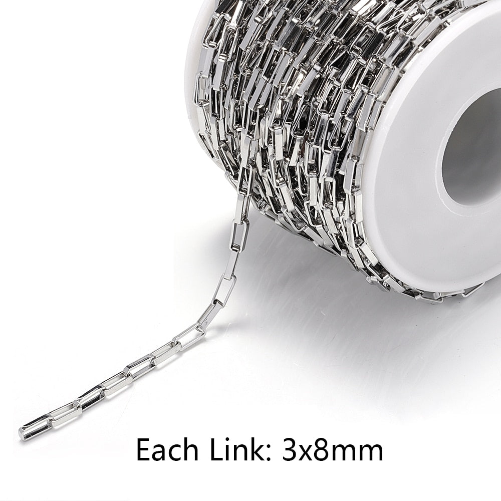 1m Gold Stainless Steel Chain Multi Styles