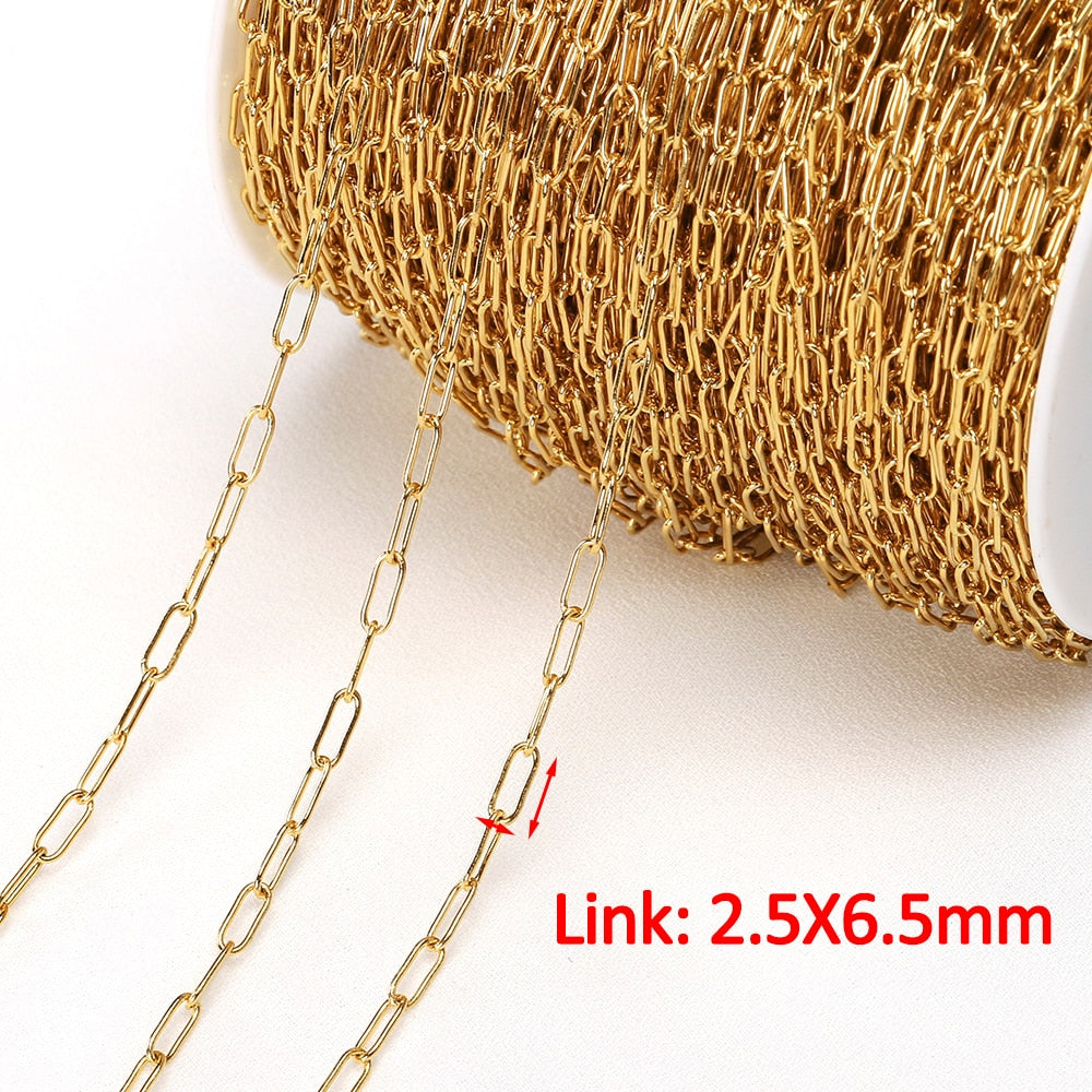 1m Gold Stainless Steel Chain Multi Styles