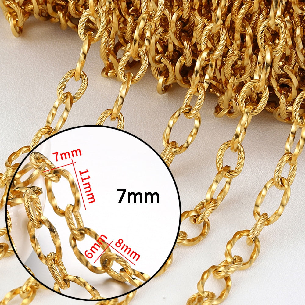 1m Gold Stainless Steel Chain Multi Styles