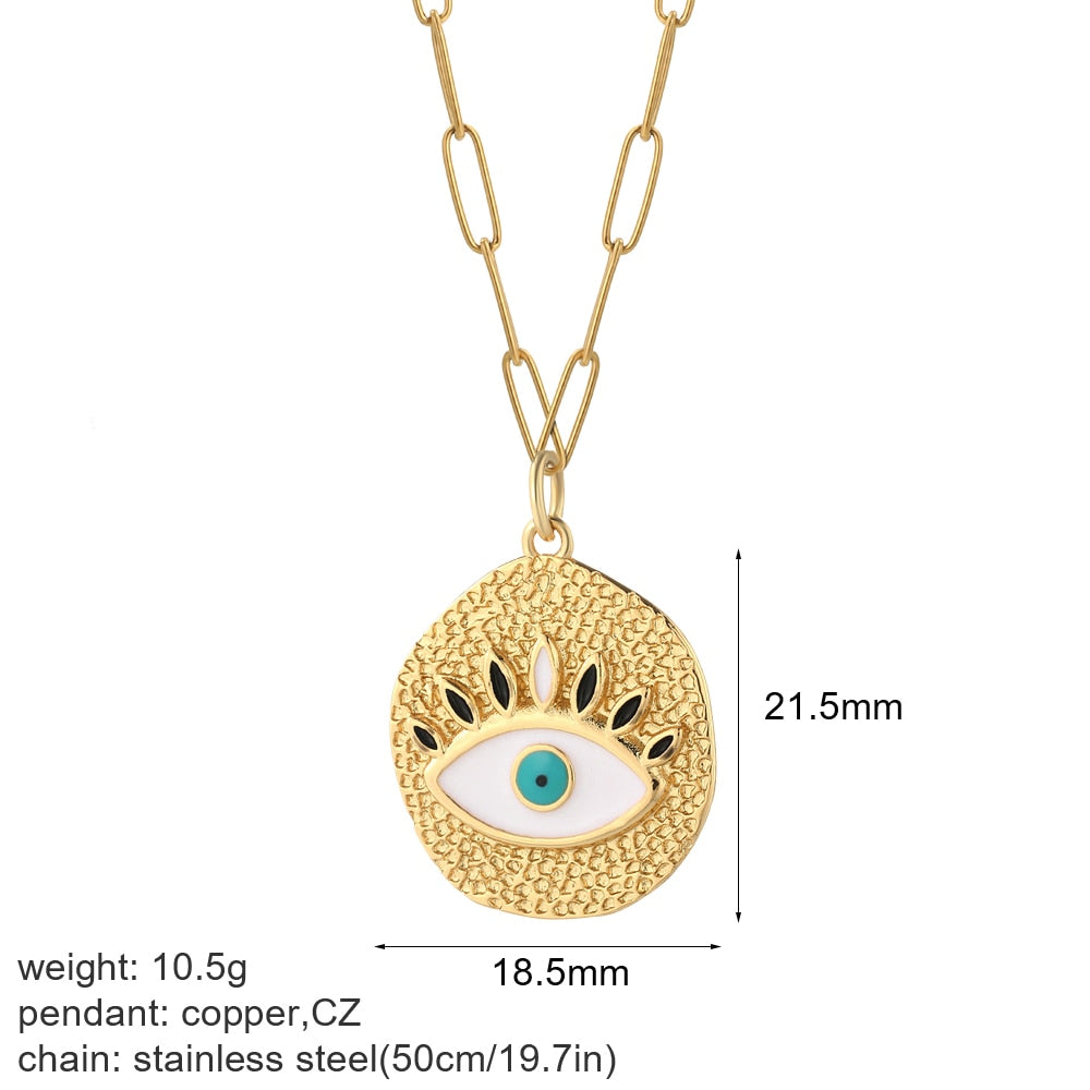 Evil Blue Eye Sun Necklace