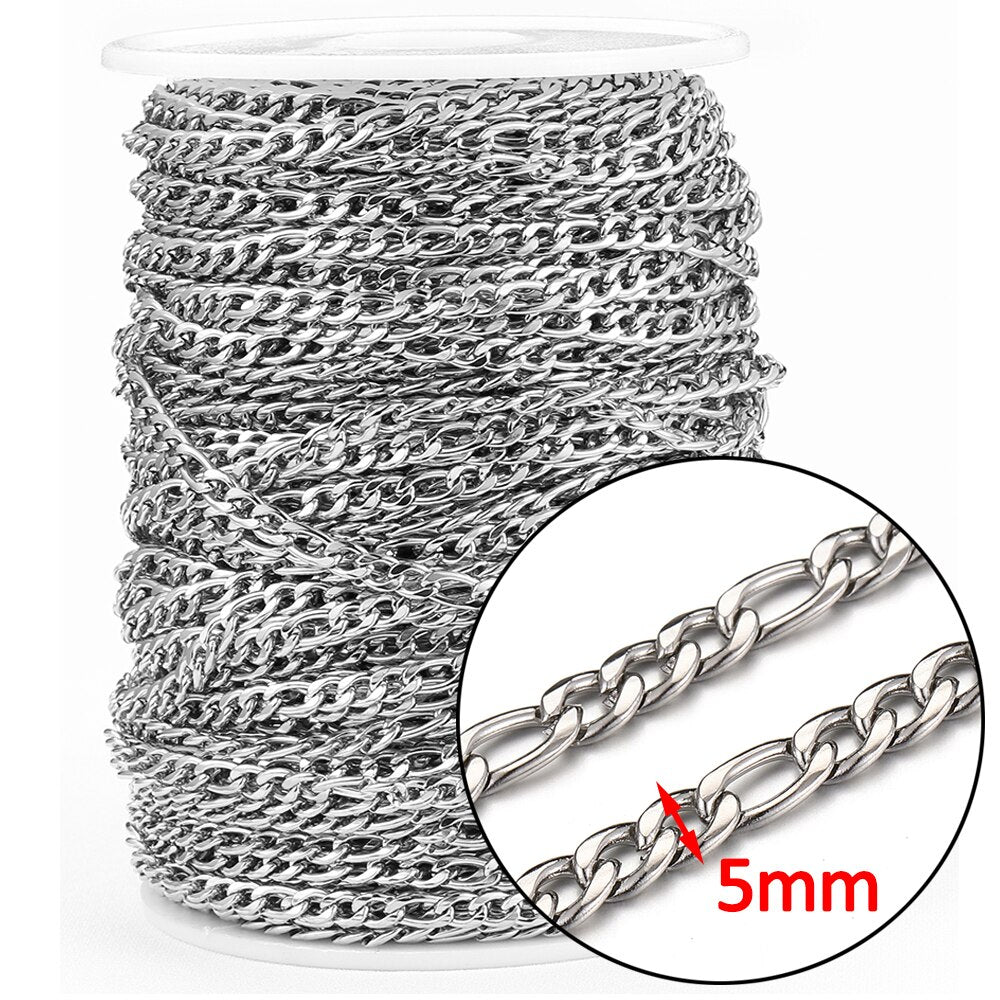 1m Gold Stainless Steel Chain Multi Styles