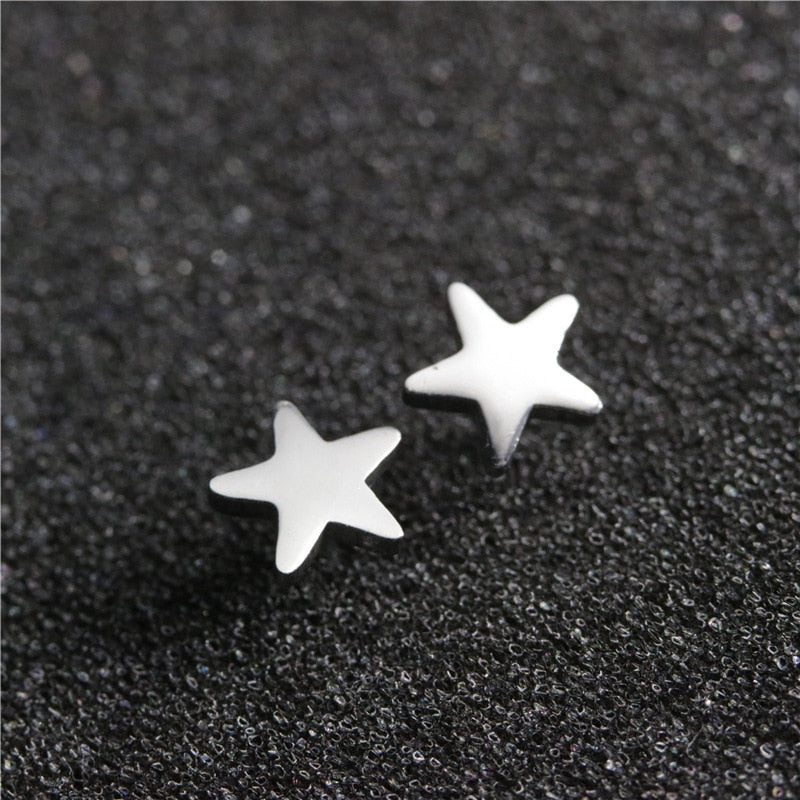 Black Star Ghost Spike Stud Earring