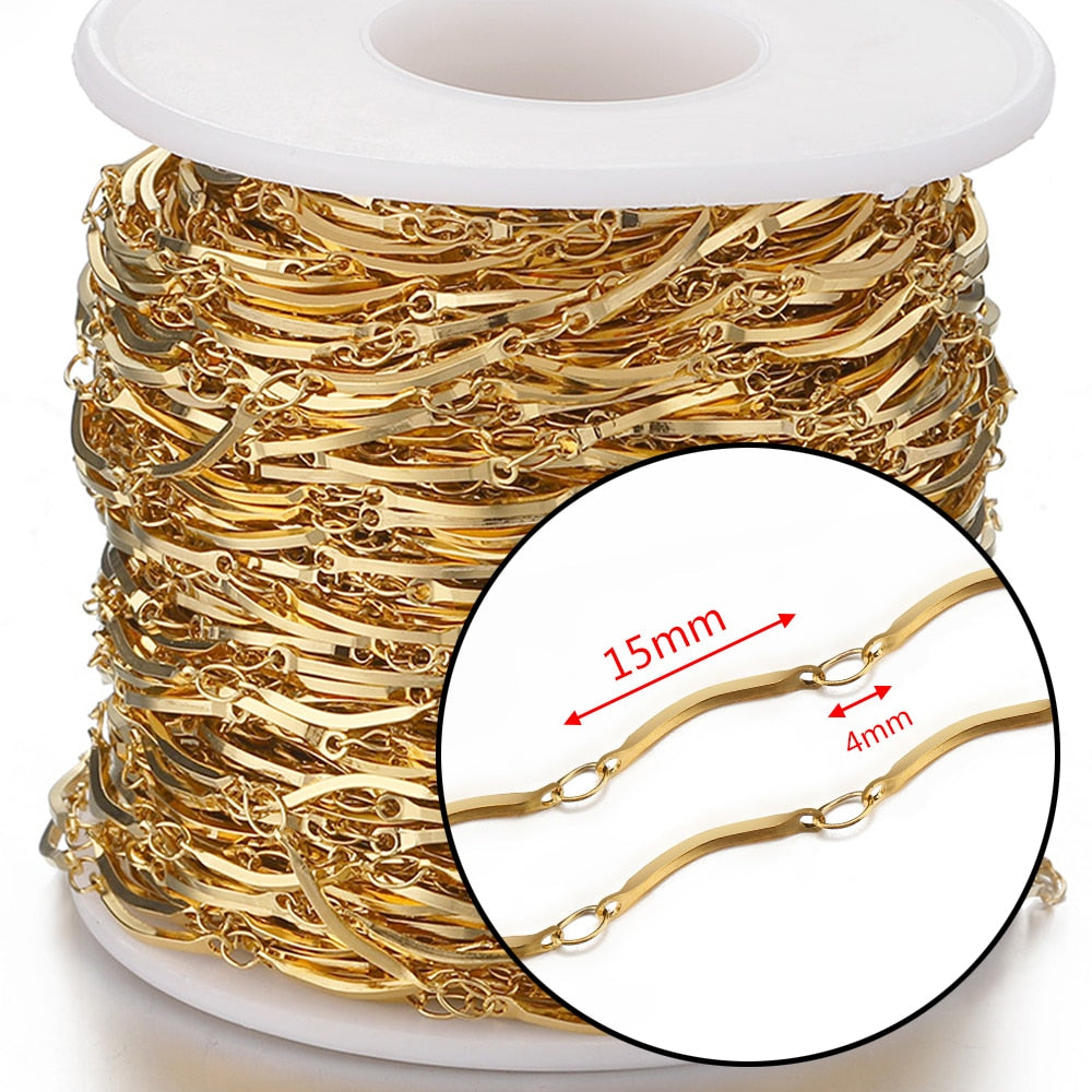 1m Gold Stainless Steel Chain Multi Styles