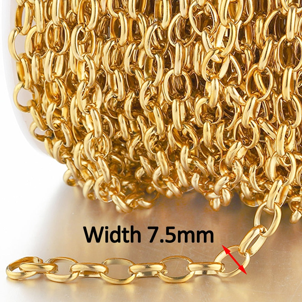 1m Gold Stainless Steel Chain Multi Styles