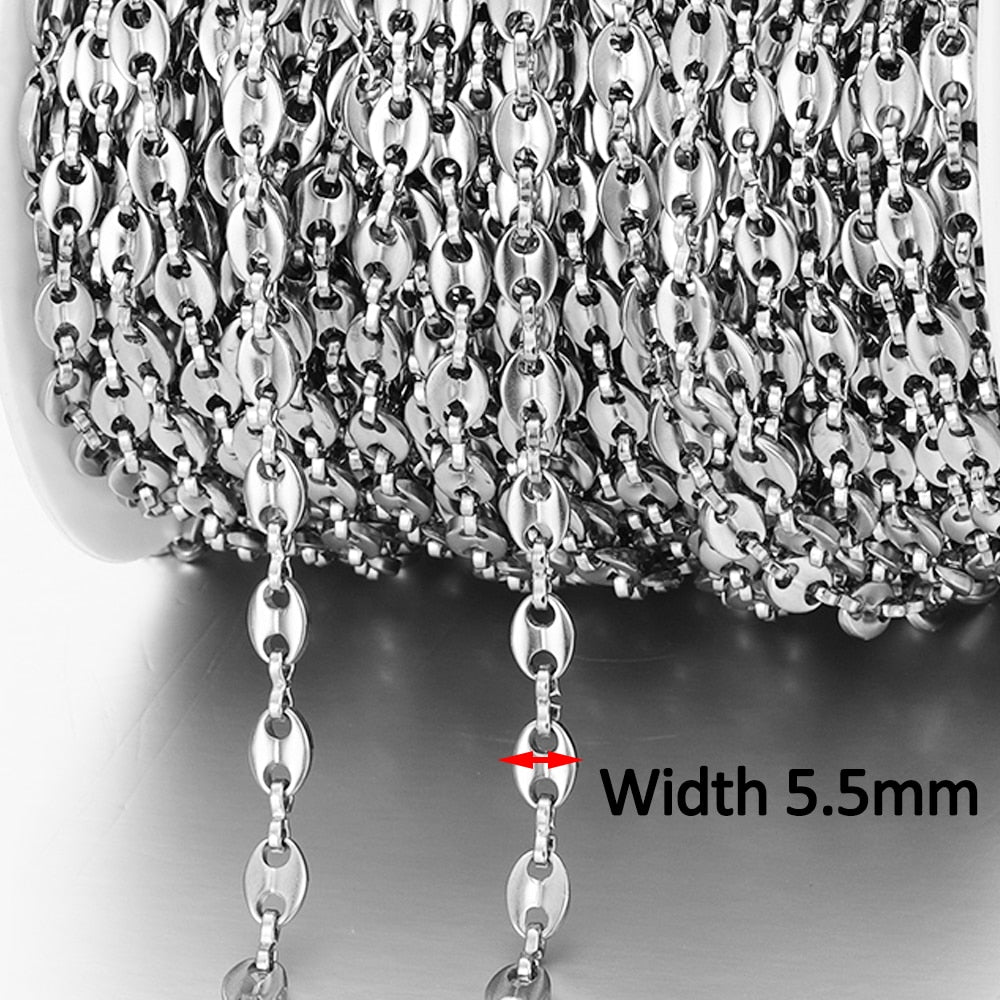 1m Gold Stainless Steel Chain Multi Styles