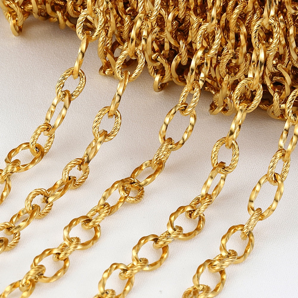 1m Gold Stainless Steel Chain Multi Styles