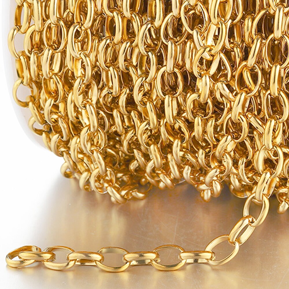 1m Gold Stainless Steel Chain Multi Styles