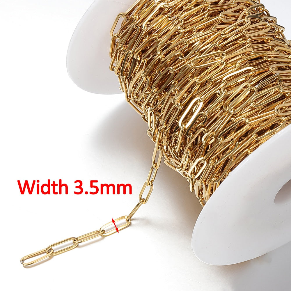 1m Gold Stainless Steel Chain Multi Styles