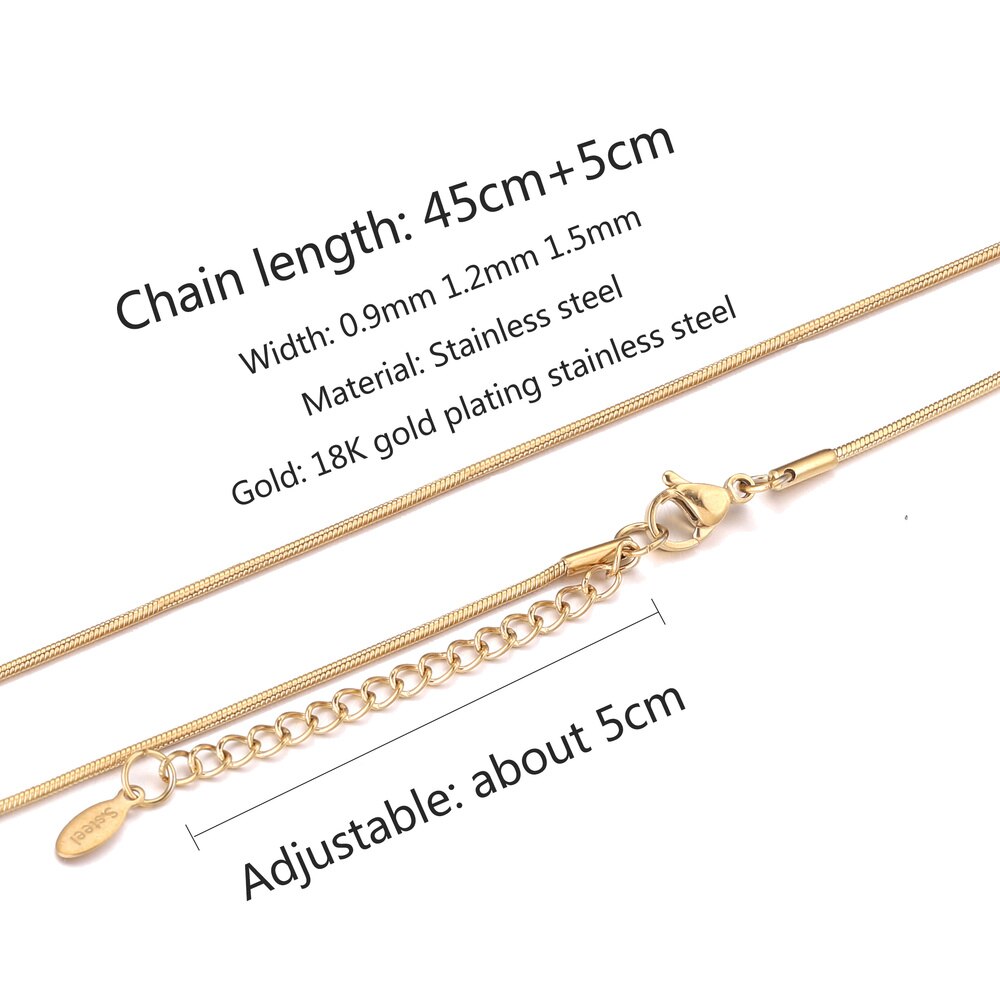 5pcs Wholesale Gold Snake Round Chain